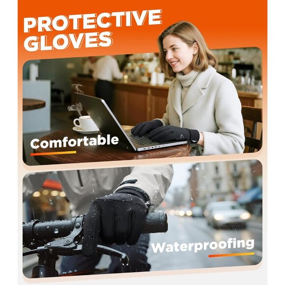 Winter Gloves for Men Women, Warm Touchscreen Winter Gloves Windproof Non-Slip f - Picture 7 of 8